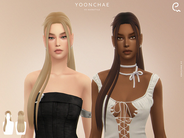 Sims 4 — Yoonchae Hairstyle - V3 by Enriques4 — New Mesh