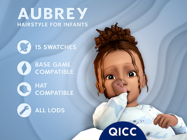 Sims 4 — Aubrey Hair by qicc — Curly high bun updo hair. - Maxis Match