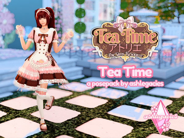 Sims 4 — Tea Time Posepack by ashlegacies — - Posepack
