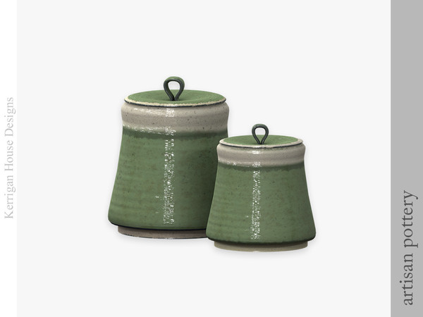 Sims 4 — Artisan Pottery by kerriganhouse — A small set of pottery and other artisanal clutter decor.