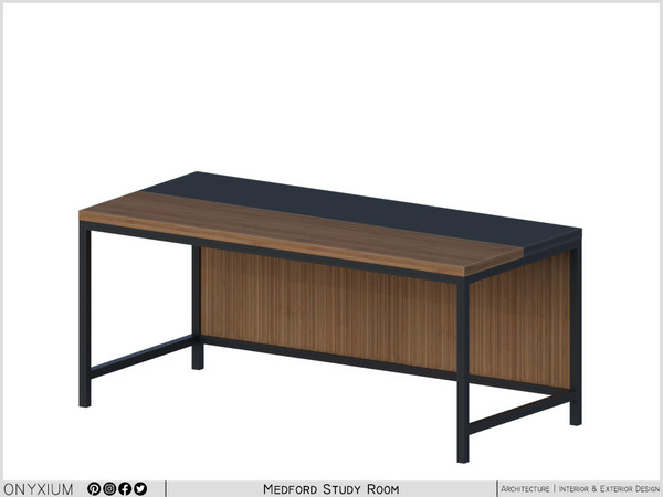 Sims 4 — Medford Desk by Onyxium — Onyxium@TSR Design Workshop Study Room Collection - Belong To The 2026 Year