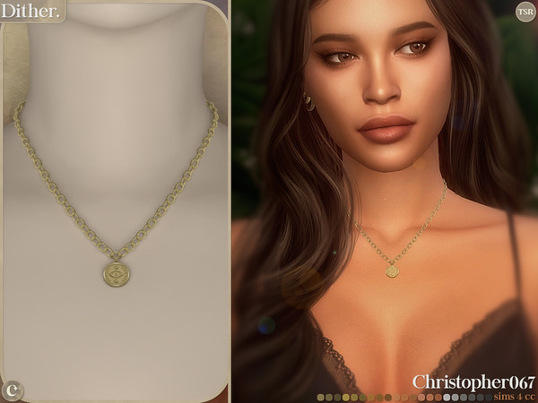 Sims 4 — Dither Necklace - Chain Evil Eye Medallion Necklace by christopher0672 — This is a stunning chunky rolo chain