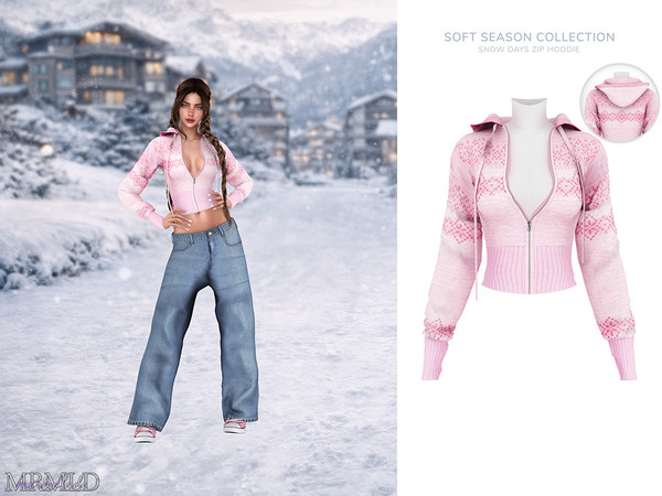 Sims 4 — MERMALADE Snow Days Zip Hoodie by Mermalade — Alaskan Sweater