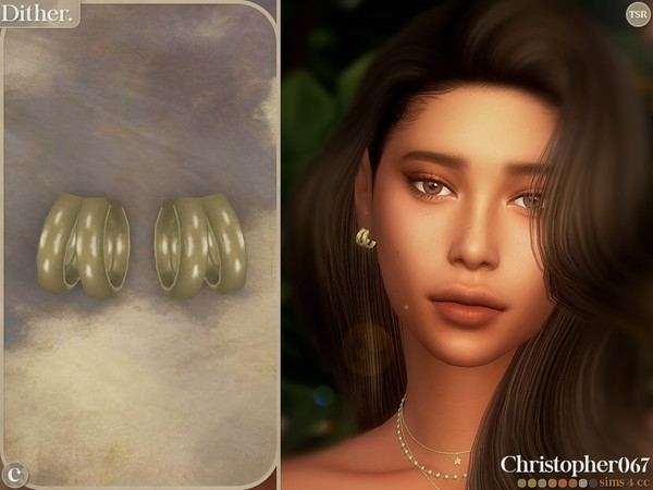 Sims 4 — Dither Earrings - Double Hoop Earrings by christopher0672 — This is a minimal and stylish pair of metal double