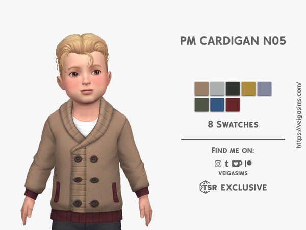 Sims 4 — PM CARDIGAN N05 by David_Mtv2 — For toddler only; 8 swatches; HQ compatible.