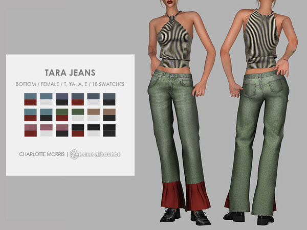 Sims 4 — Tara Jeans by Charlotte_Morris — 18 swatches