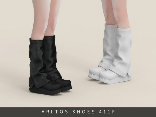Sims 4 — Chunky Platform Leather Boots Female by Arltos — 3 colors.