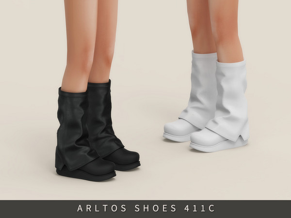 Sims 4 — Chunky Platform Leather Boots Child by Arltos — 3 colors.