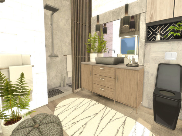 Sims 4 — Alora Bathroom by Suzz86 — Alora is a fully furnished and decorated bathroom. Size 3x4 Value $ 4,800 Short Walls