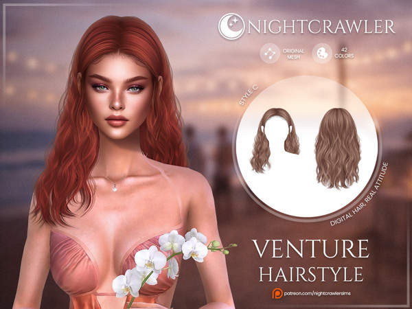 Sims 4 — Nightcrawler-Venture Hair STYLE C by Nightcrawler_Sims — NEW HAIR MESH