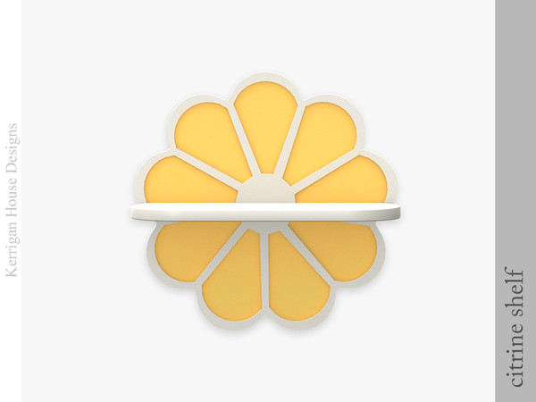 Sims 4 — Citrine Shelf by kerriganhouse — A cute brightly-colored decor set for a dormitory or teen bedroom.