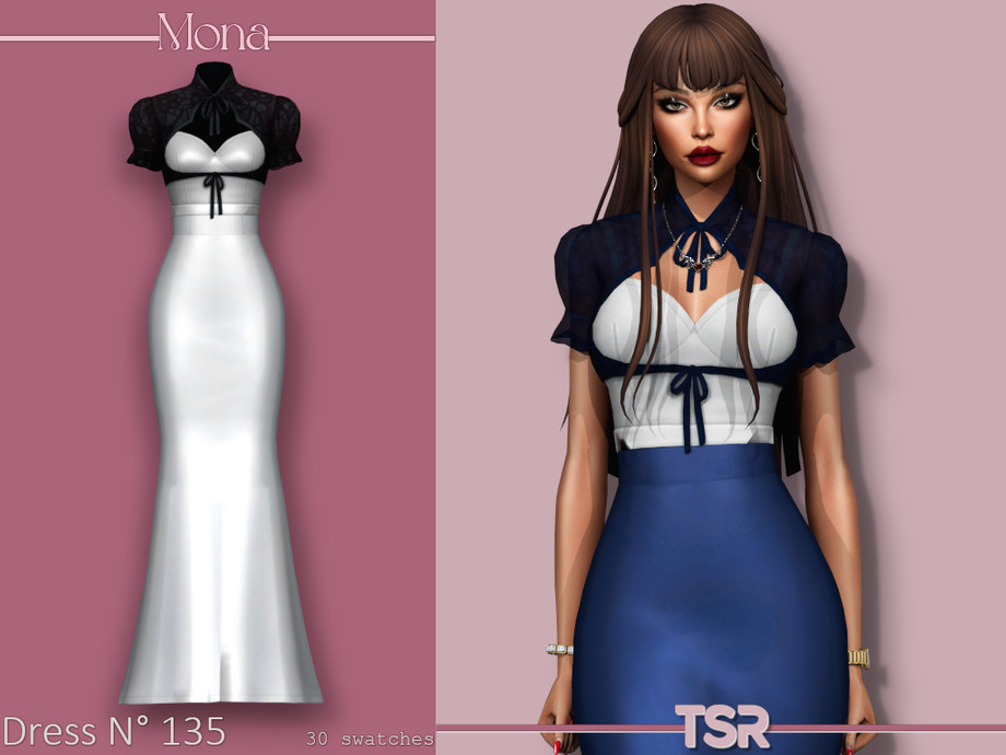 The Sims Resource | Dress with transparent blouse