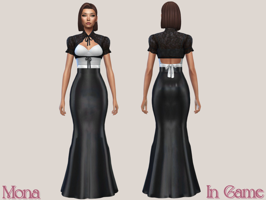 The Sims Resource | Dress with transparent blouse