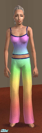 Sims 2 — Elder Pjs - Rainbow by tiefliga — Cute Pjs for grandma. You need the mesh k8parsfapbaggypj031205 from