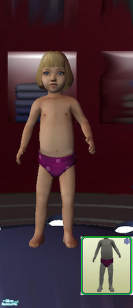 Sims 2 — Purple toddler nappy by Ballet_Babe — Purple toddler nappy with lilac diasy.