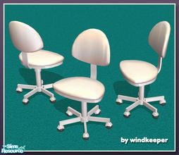 Sims 2 — simple office chair - white by Windkeeper — Recolor of simple office chair from this set. Requires that file to