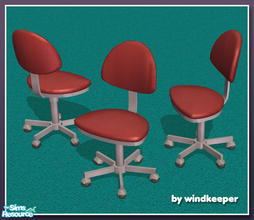 Sims 2 — simple office chair - red by Windkeeper — Recolor of simple office chair from this set. Requires that file to