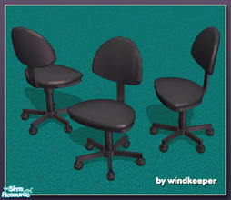 Sims 2 — simple office chair - black by Windkeeper — Recolor of simple office chair from this set. Requires that file to