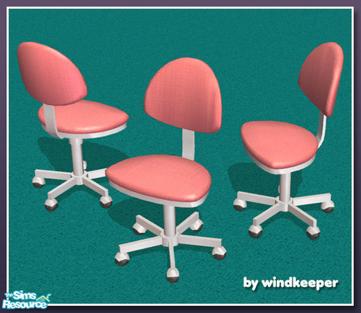 Sims 2 — simple office chair - pink by Windkeeper — Recolor of simple office chair from this set. Requires that file to