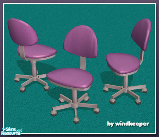Sims 2 — simple office chair - lavender by Windkeeper — Recolor of simple office chair from this set. Requires that file