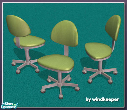 Sims 2 — simple office chair - bright green by Windkeeper — Recolor of simple office chair from this set. Requires that