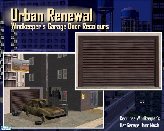 Sims 2 — Ribbed Metal Garage Door by Cyclonesue — A RECOLOUR of Windkeeper's flat garage door (mesh required - see link).