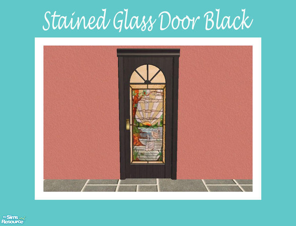 Sims 2 — Stained Glass Door - Black by Shakeshaft — Part of a set of recolours for the frames of the windows and doors of