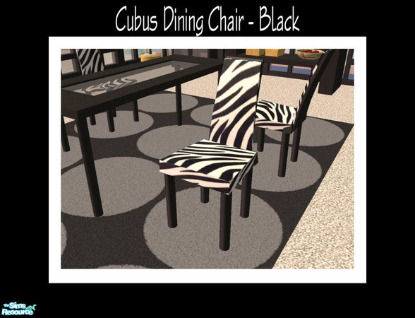 Sims 2 — Cubus Dining Chair - Black  by Shakeshaft — A Black and White recolour of my Cubus Dining Set, includes 1 new