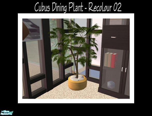 Sims 2 — Cubus Dining Plant - Recolour 02 by Shakeshaft — A Black and White recolour of my Cubus Dining Set, includes 1