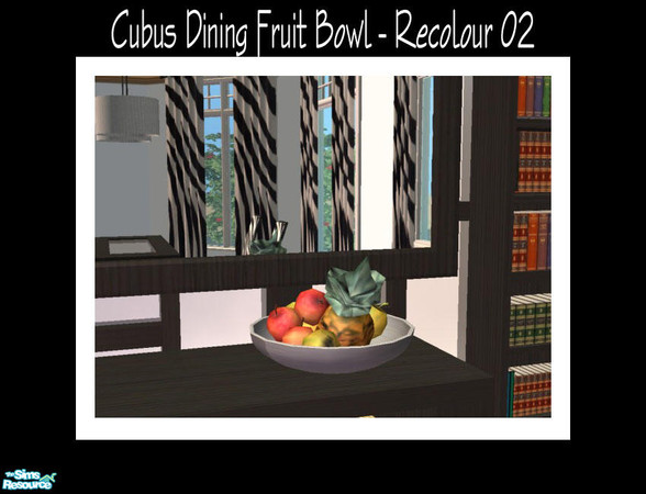 Sims 2 — Cubus Dining Fruit Bowl - Recolour02 by Shakeshaft — A Black and White recolour of my Cubus Dining Set, includes