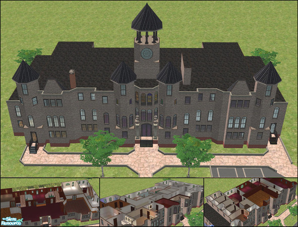 Sims 2 — Tadfield Manor (Community Lot) by AmberDiceless — From the novel Good Omens, here is Tadfield Manor! Includes