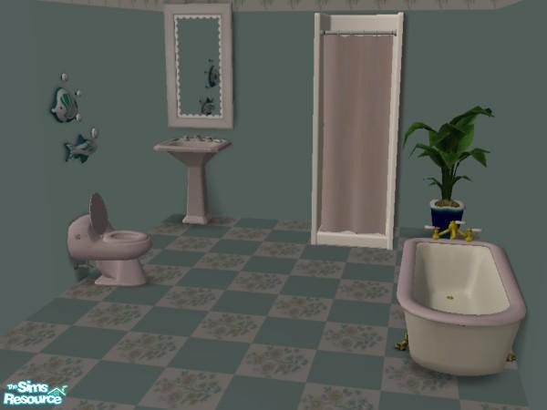 Sims 2 — River Rock Bathroom by munchkin_brat — A set of 4 items for your bathroom. All objects are from the base game so