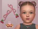Sims 4 — Tea Time Cherry Hair Bow Infant by Suzue — New Mesh (Suzue)