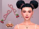 Sims 4 — Tea Time Cherry Hair Bow by Suzue — New Mesh (Suzue)