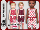 Sims 4 — Toddler Valentines Playsuit by Pelineldis — Kids fashion clothing: five playsuits for toddler girls with hearts