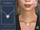 Sims 4 — Pearl Heart Necklace by Pitted0live — Mother of pearl heart shaped pendant on a short chain Custom catalog image