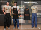 Sims 4 — Barista Clothing Set for men by WisteriaSims — for men