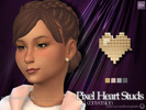 Sims 4 — Pixel Heart Stud Earrings for Kids by SunflowerPetalsCC — My Pixel Heart Studs for child sims. Comes in 4 metal