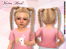 Sims 4 — Keira Hair V1 - Toddler version by Lewbertsn00tles — A simple double ponytail braid hairstyle with some wispy