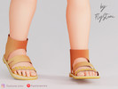 Sims 4 — Toddler Leather High Sandals With Shiny Studs by FlyStone — Cute and unusual leather high style sandals