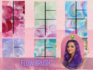 Sims 4 — Flow  Brush Wall Art by gokcemsims — A modern wall art set featuring smooth, flowing brush strokes and soft