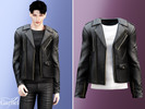 Sims 4 — Adult - Classic leather jacket with modern fitted silhouette by Garfiel — A sleek leather jacket designed for