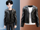 Sims 4 — Child - Leather style jacket with clean modern details by Garfiel — A fitted leather style jacket designed for