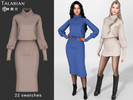 Sims 4 — Legacy Midi Dress with Knitted Turtleneck by talarian — Knitted midi dress with a fitted silhouette and straight