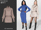 Sims 4 — Legacy Mini Dress with Knitted Turtleneck by talarian — Knitted mini dress with a fitted silhouette and short