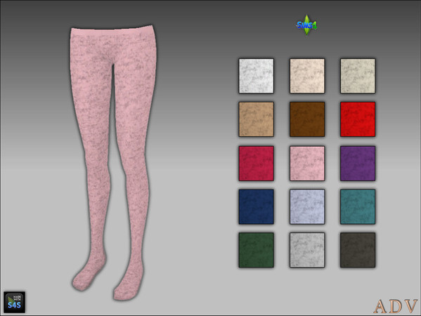 Sims 4 — Tights 2 for adults by MABRA2 — wool tights in 15 swatches