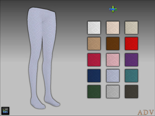 Sims 4 — Tights 5 for adults by MABRA2 — wool tights in 15 swatches