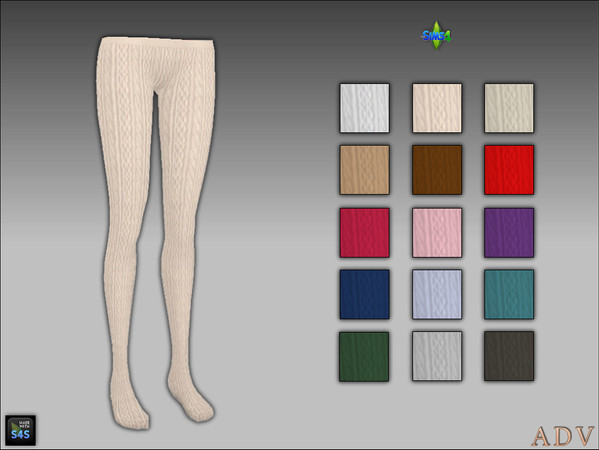 Sims 4 — Tights 6 for adults by MABRA2 — wool tights in 15 swatches