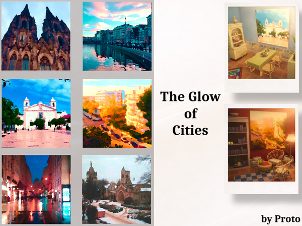Sims 4 — The Glow of Cities by ProtoInHeaven — Urban oil-painted landscapes, blending modern and historical vibes.