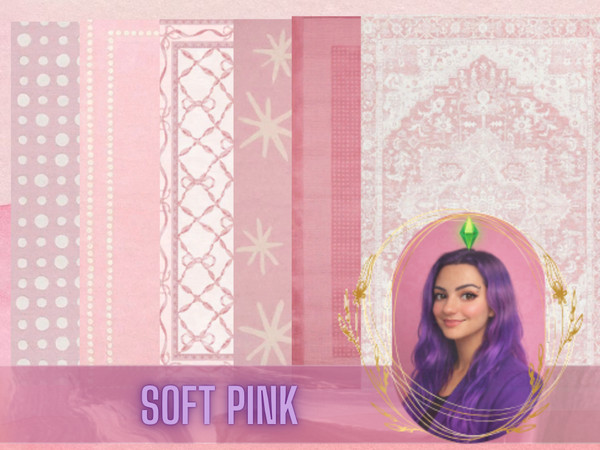 Sims 4 — Soft Pink Rug Set by gokcemsims — A soft pink decor set featuring delicate patterns and pastel tones for cozy,